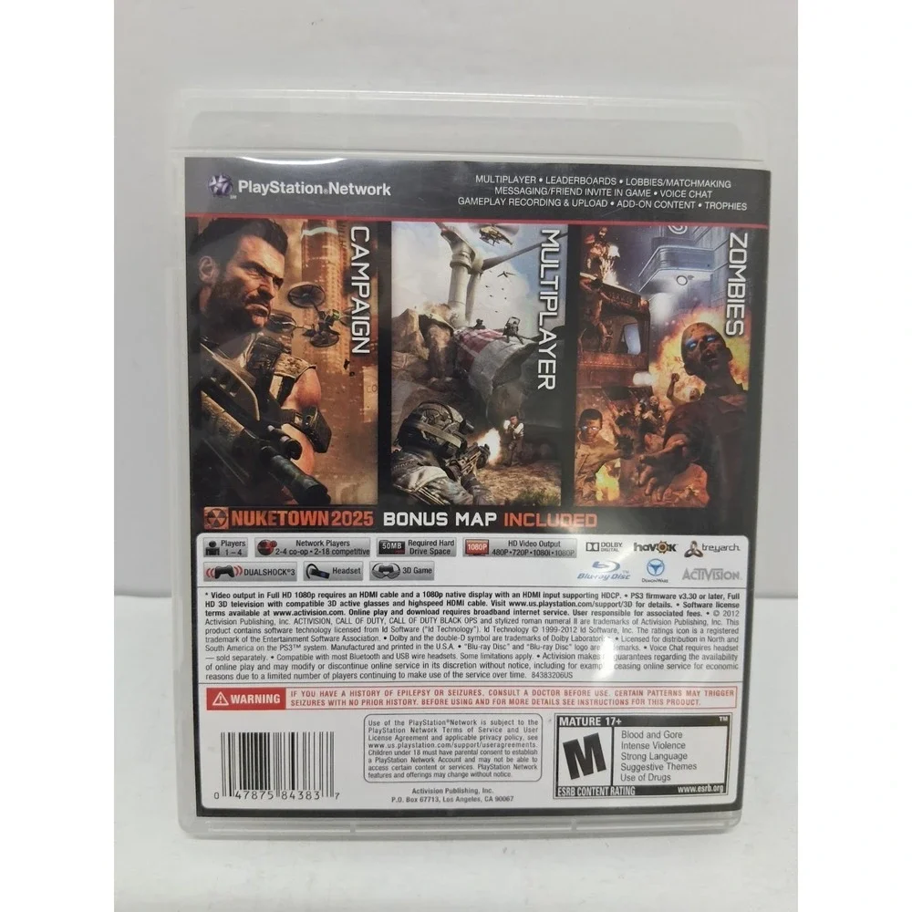 Call of Duty: Black Ops II (Sony PlayStation 3, 2012)